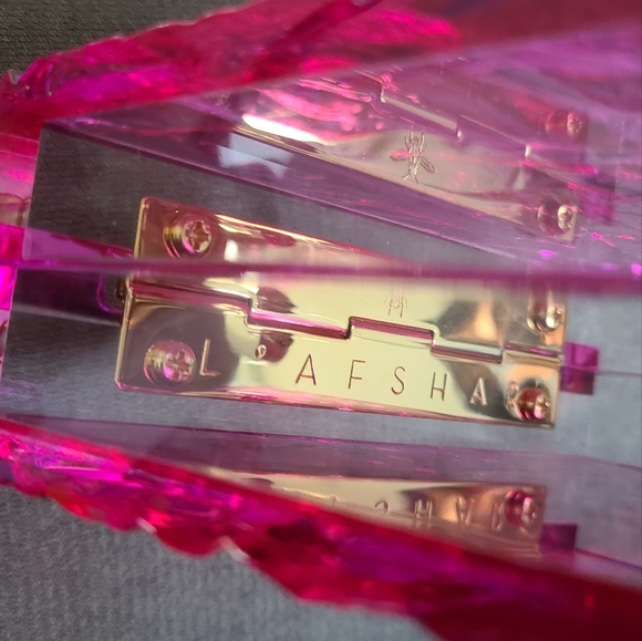 Fuchsia Pink Handbag Crushed Ice Texture - Picture 5 of 7